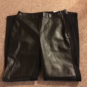 Black faux leather leggings